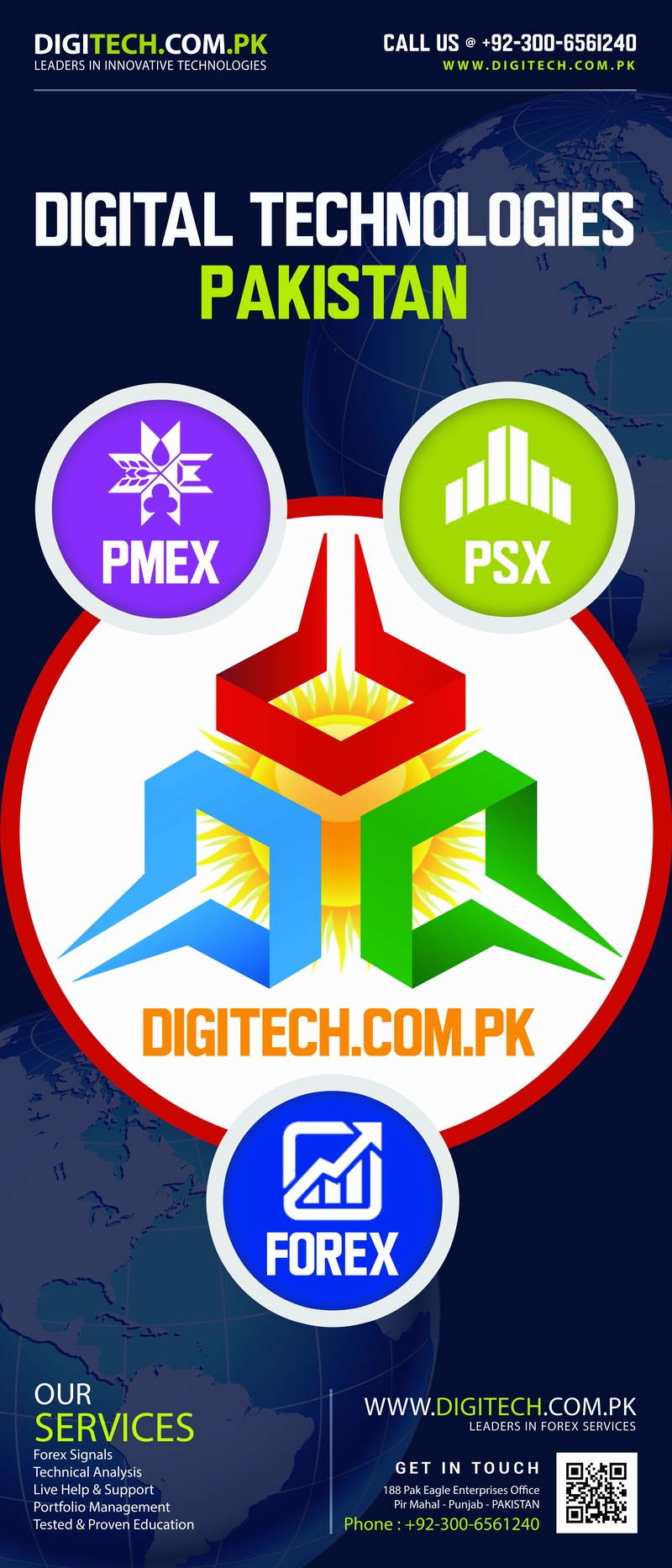 DigiTech.Com.Pk Roll Up Banner For Upcoming Forex Traders Seminar And Meetups