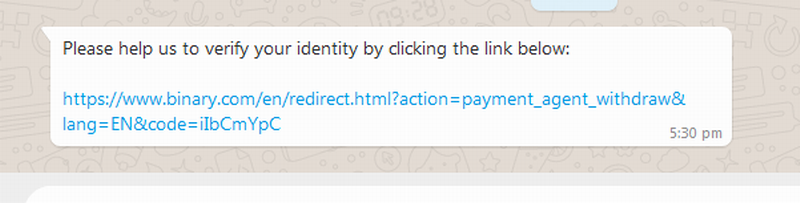 Link In Confirmation Email - Local Agent - Binary.Com Withdraw In Pakistan