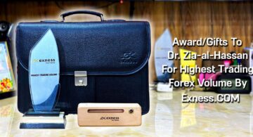 Highest Trading Volume And Leather Bag Forex Trading Award To Dr. Zia-al-Hassan ForexGuru.Pk By Exness