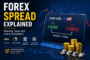 Forex spread explained showing bid price, ask price, and a 2 pip spread example on the EUR/USD currency pair.